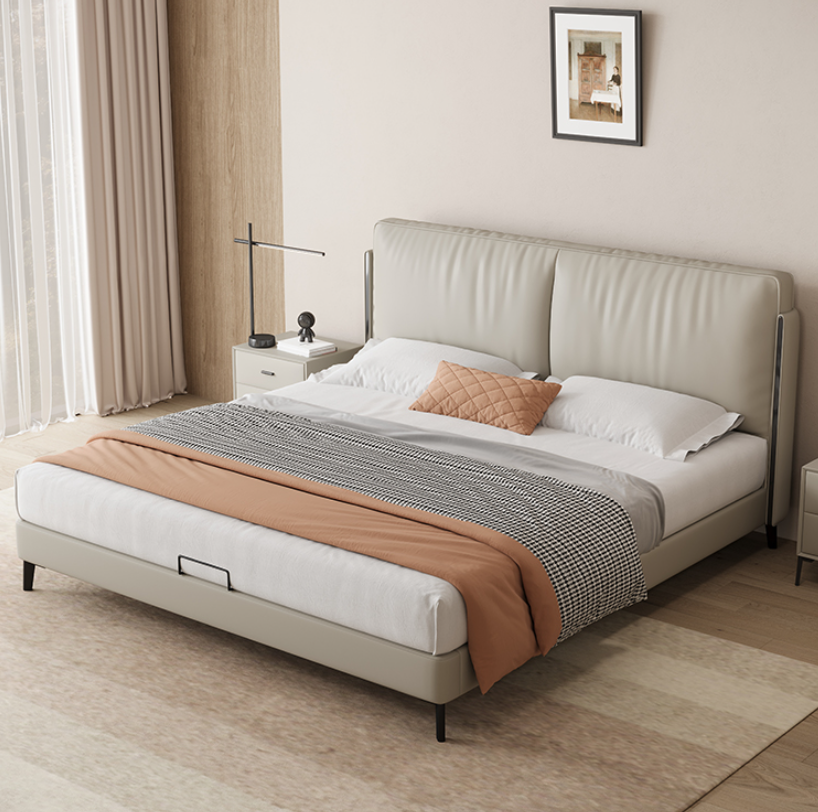 Top-Grain Leather Bed