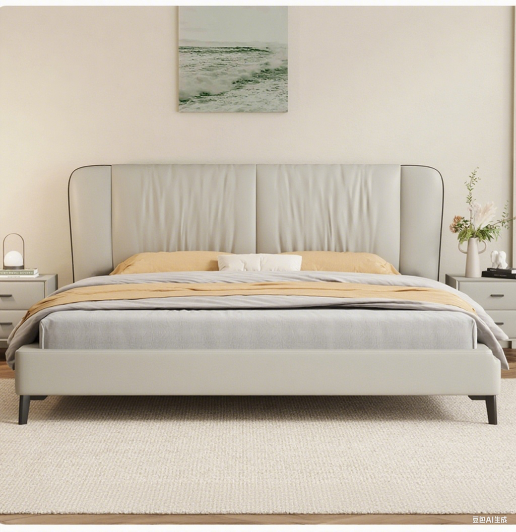 Top-Grain Leather Bed