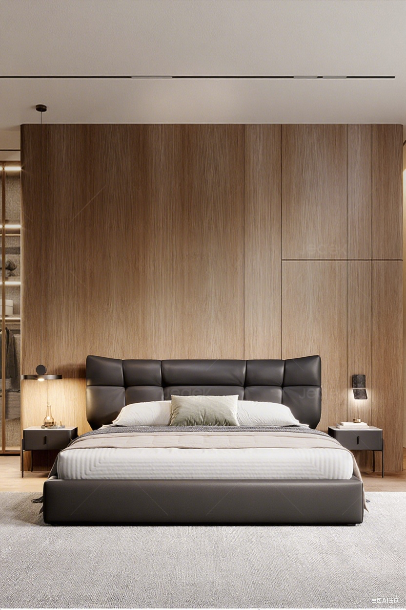 Top-Grain Leather Bed