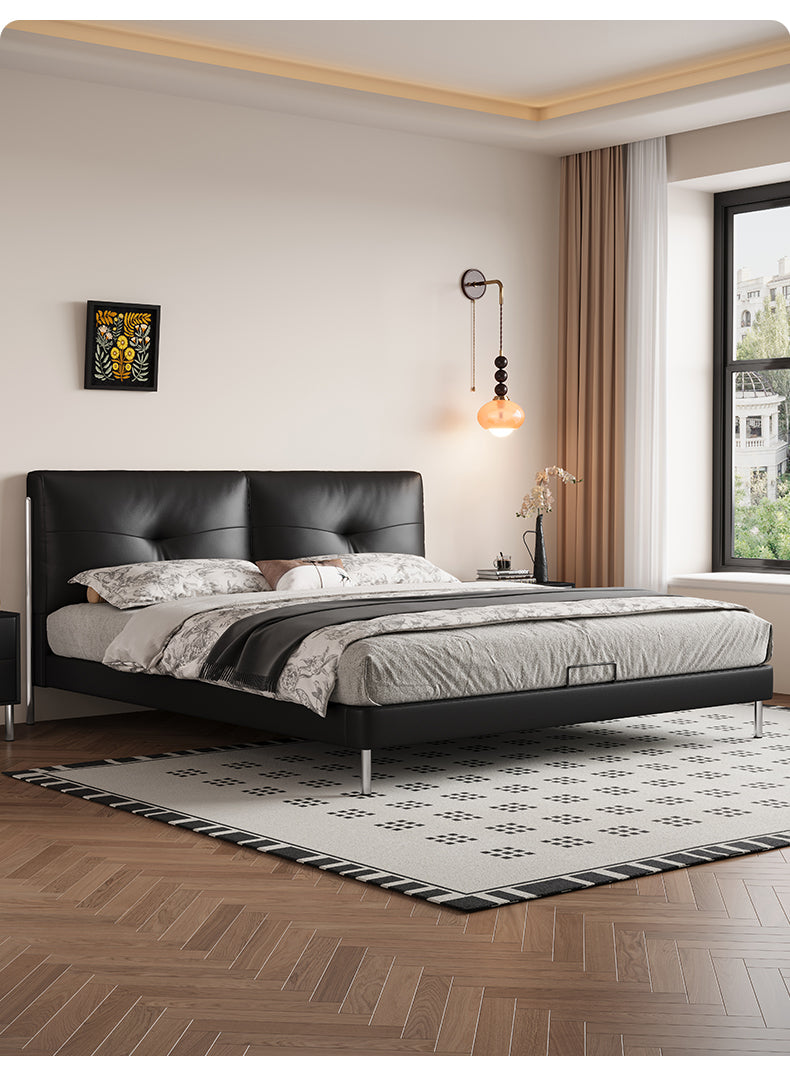Top-Grain Leather Bed