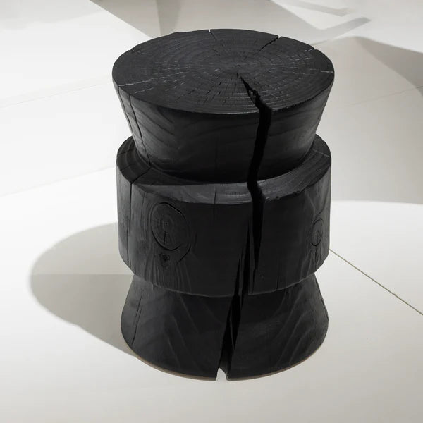 Carved Wood Accent Stool