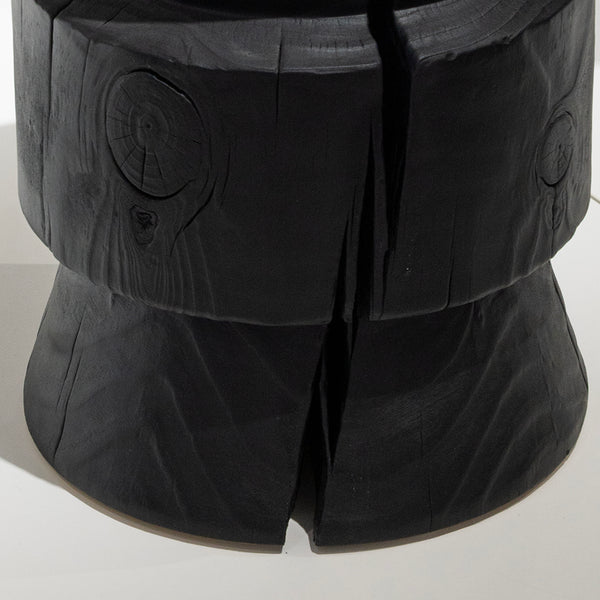 Carved Wood Accent Stool