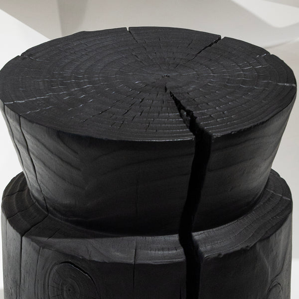 Carved Wood Accent Stool