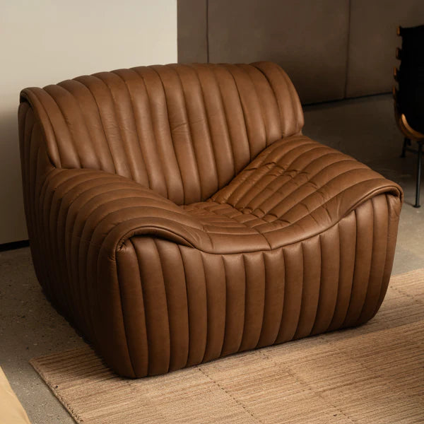Channeled Leather Lounger