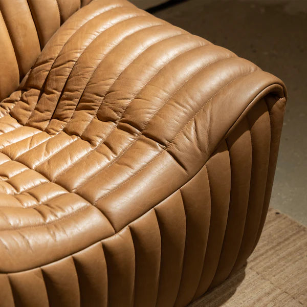 Channeled Leather Lounger