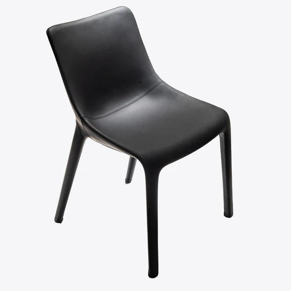 Contoured Black Leather Chair