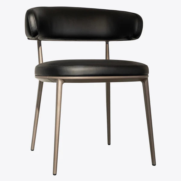 Contoured Leather Dining Chair