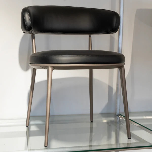Contoured Leather Dining Chair