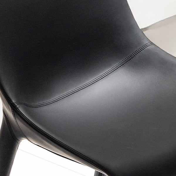 Contoured Black Leather Chair