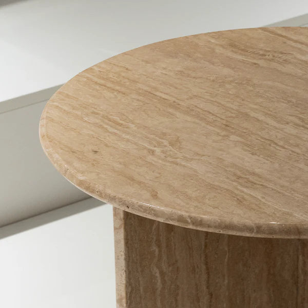 Cylindrical Stone Pedestal Table