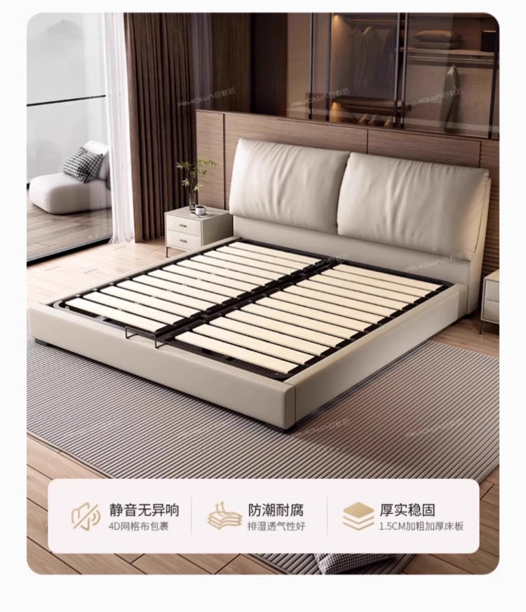 Top-Grain Leather Bed