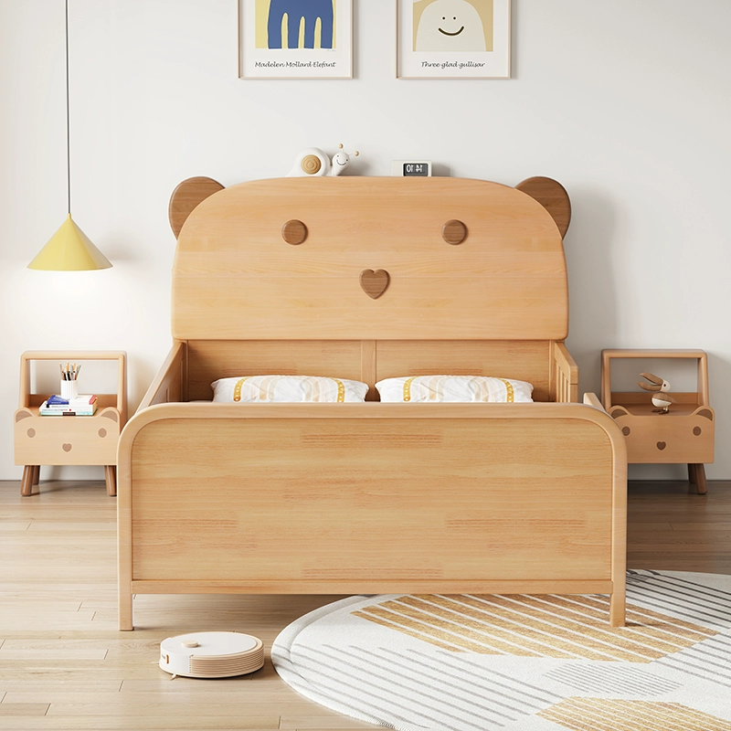 Small Bear-Themed Guardrail Bed