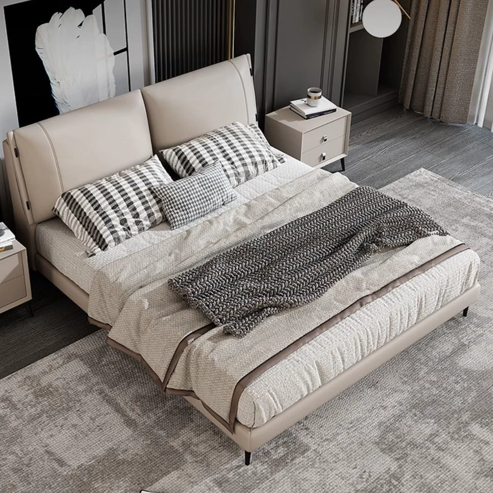 Top-Grain Leather Bed JUXL7930