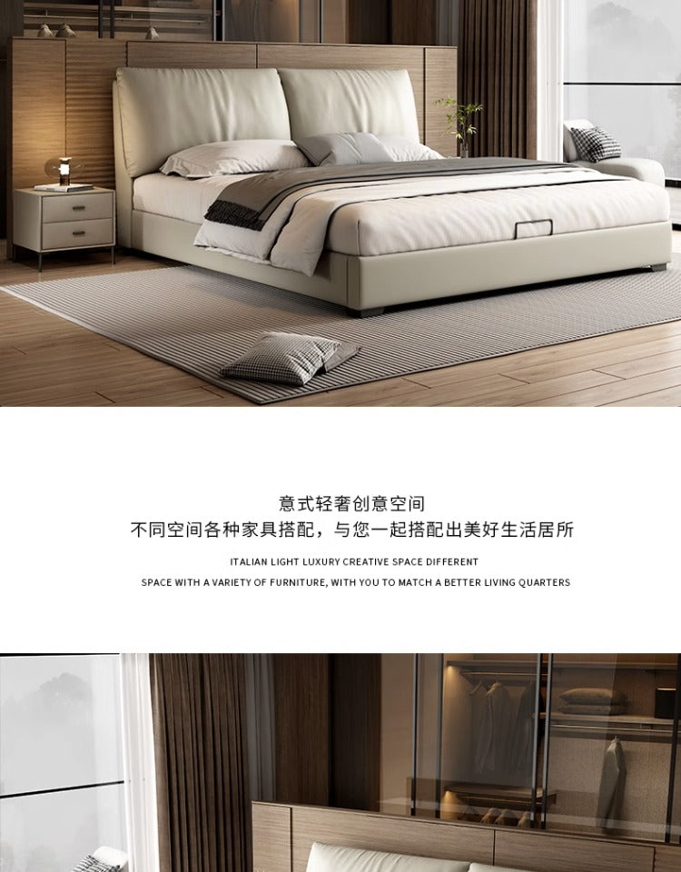 Top-Grain Leather Bed