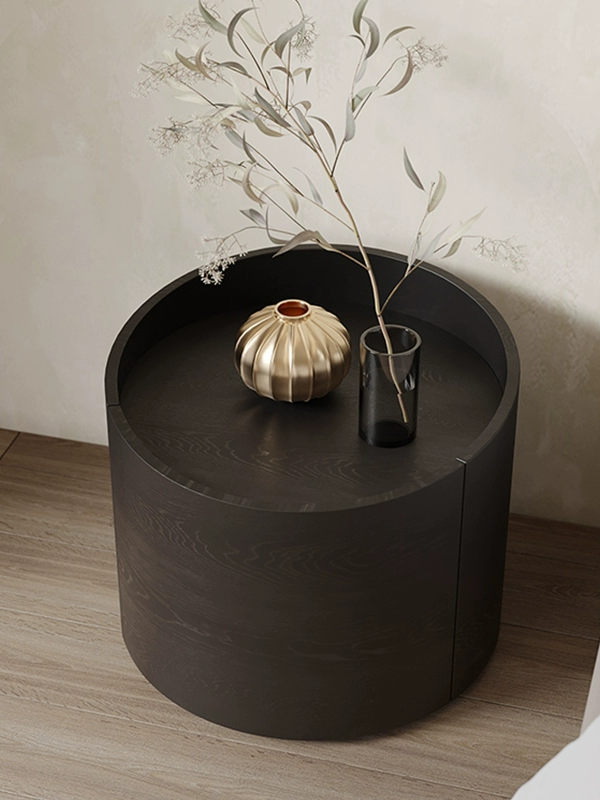 Solid Wood Round Nightstand