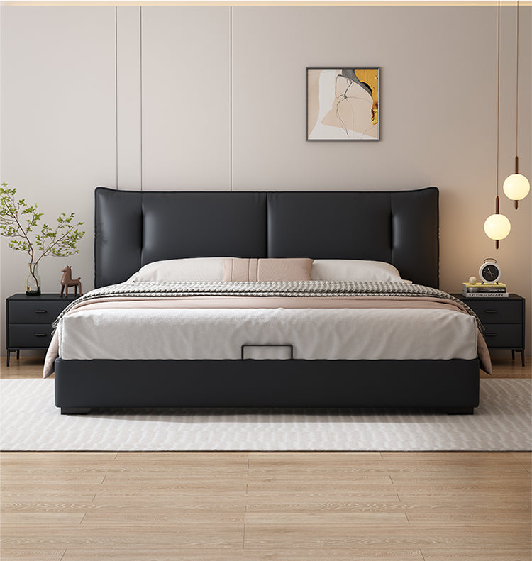 Top-Grain Leather Bed