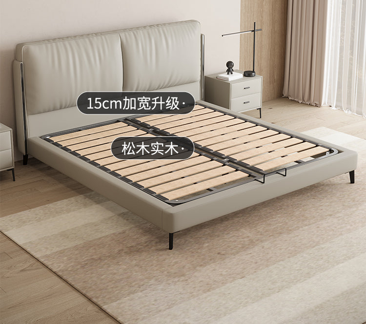 Top-Grain Leather Bed