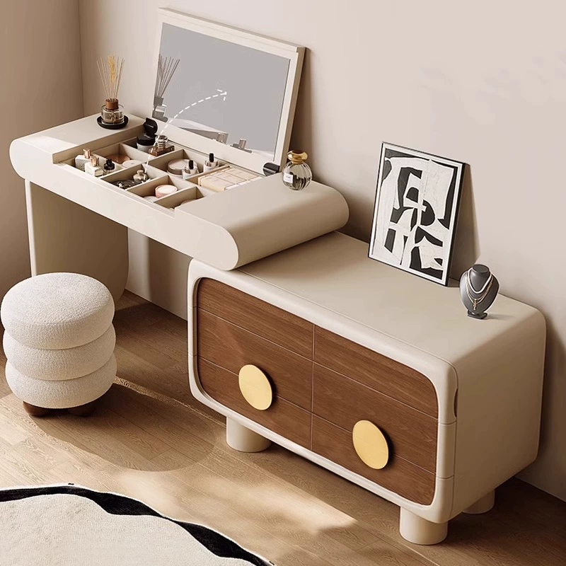 Two-Tone Solid-Wood Vanity Table with Lacquer Finish