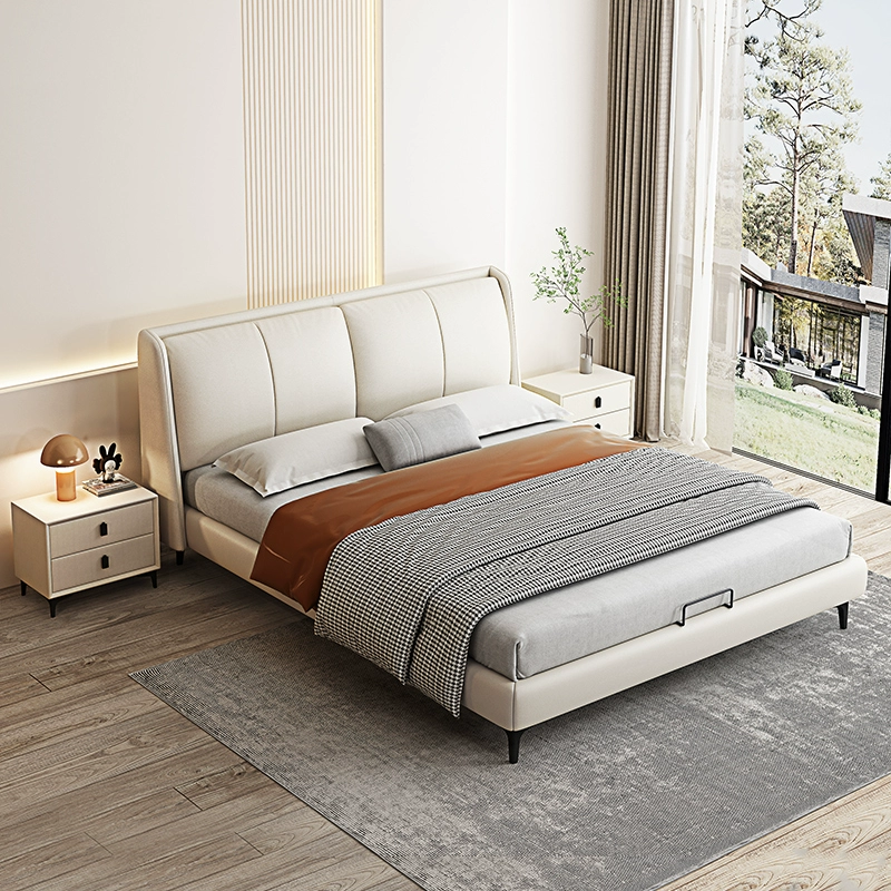 Top-Grain Leather Bed JUXL60
