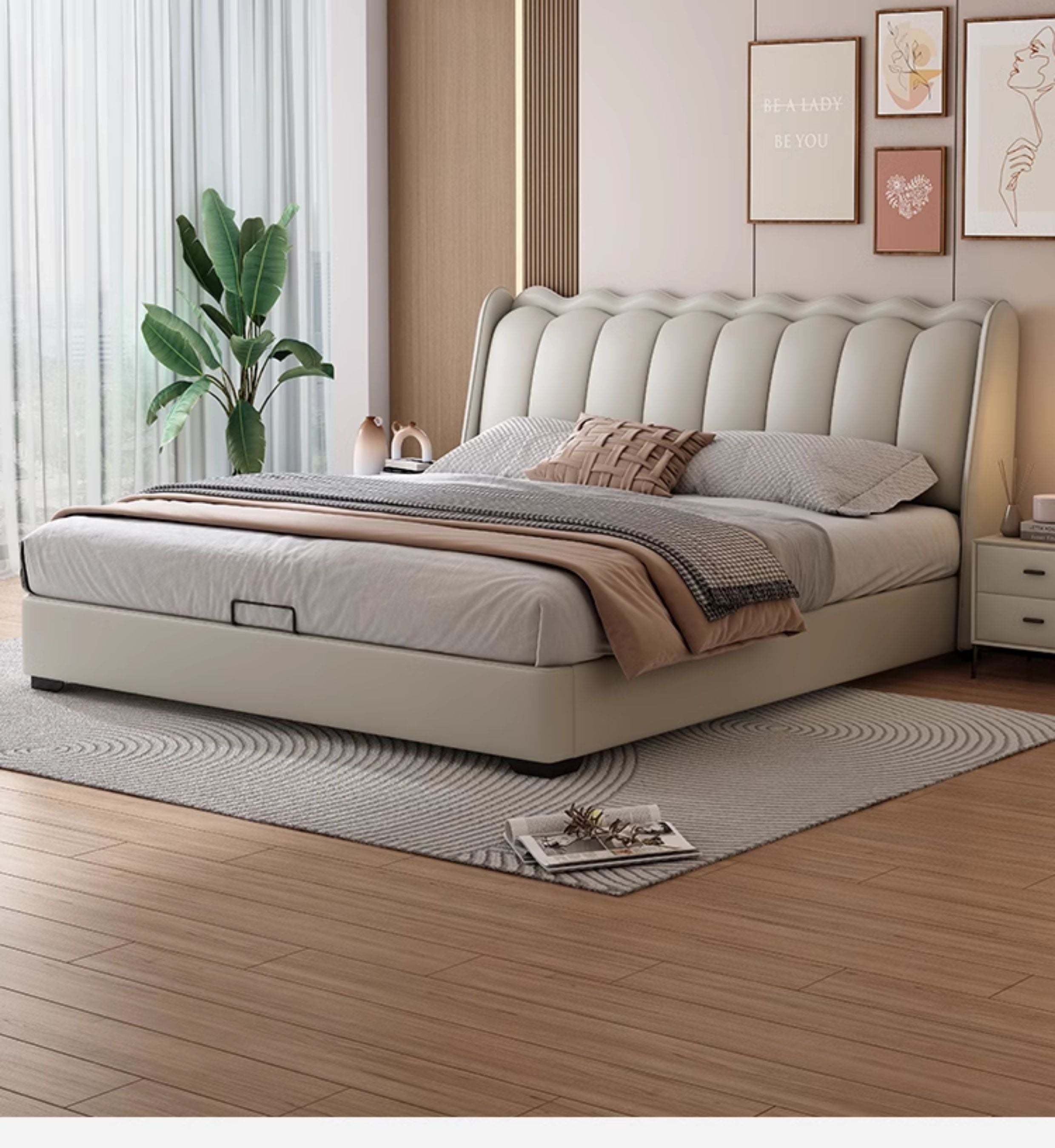 Top-Grain Leather Bed
