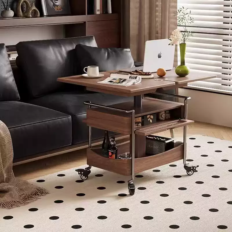 Walnut Flip-Top Side Table