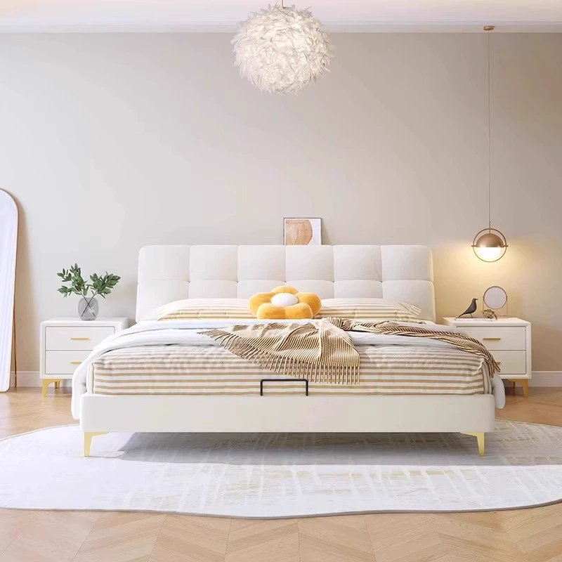 Top-Grain Leather Bed JUXL9754