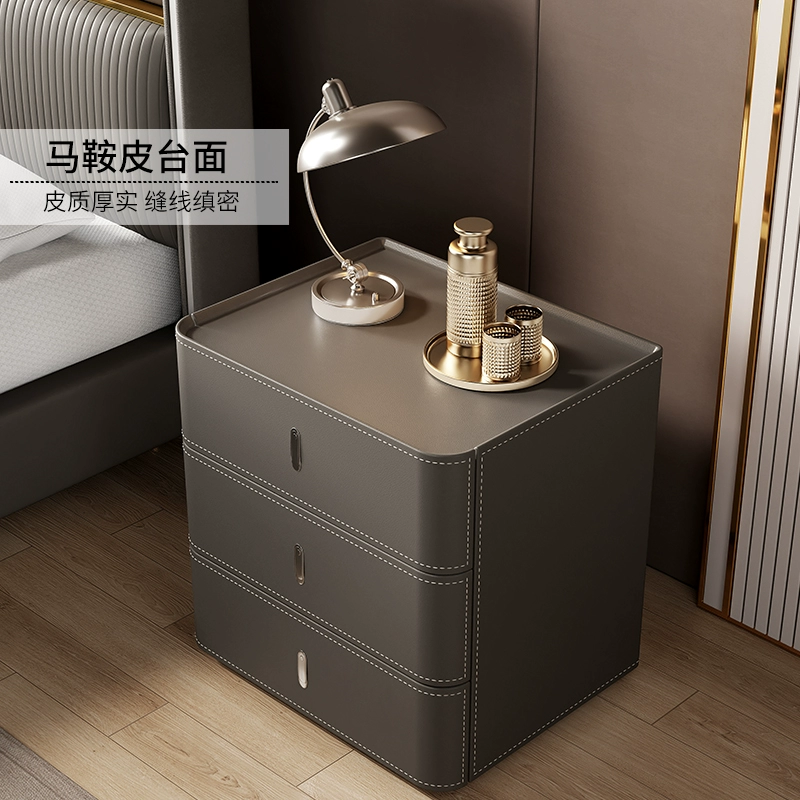 Three-Drawer Upholstered Bedside Table