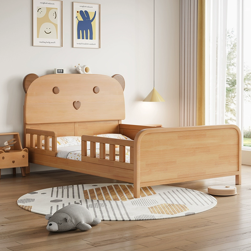 Small Bear-Themed Guardrail Bed