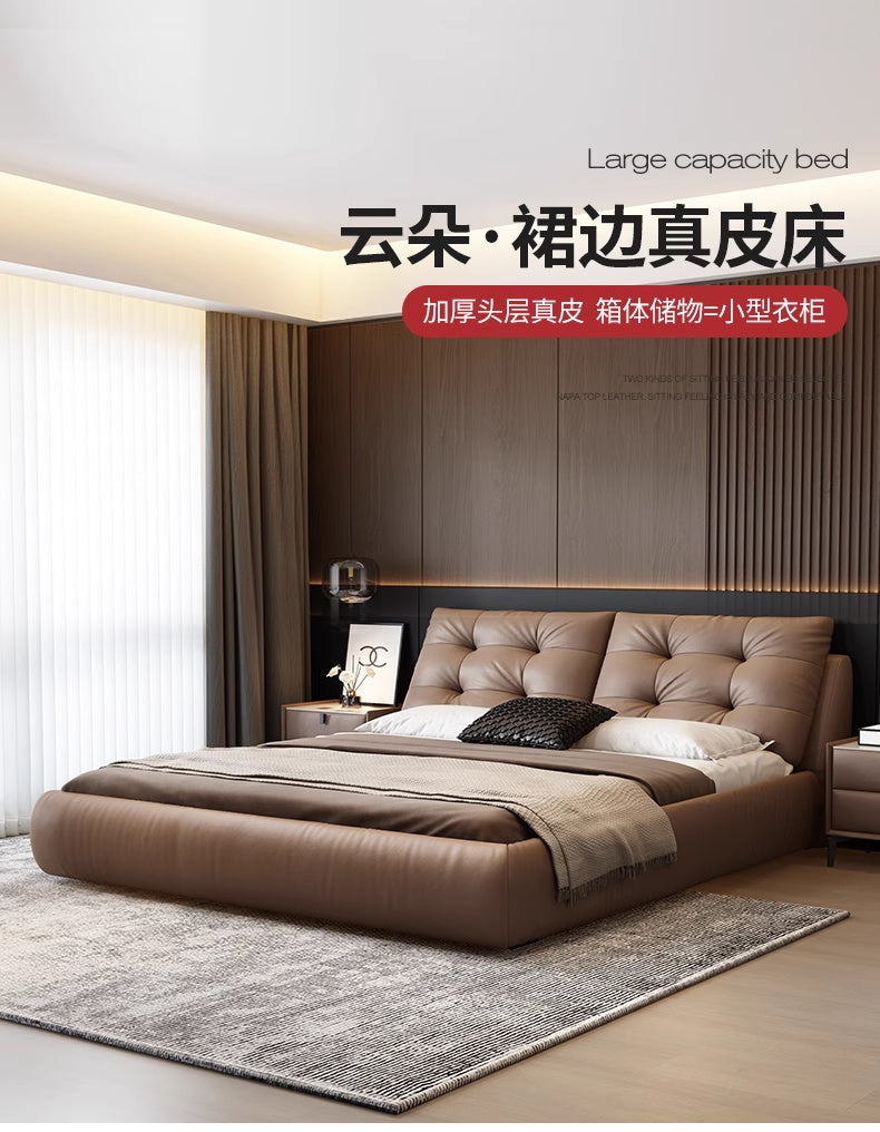 Top-Grain Leather Bed