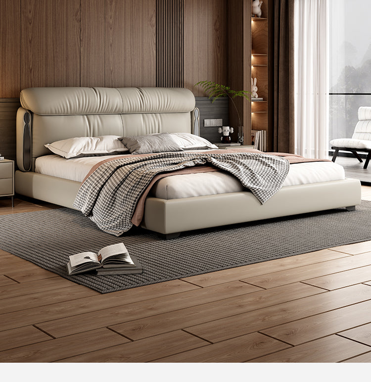 Top-Grain Leather Bed JUJM1317