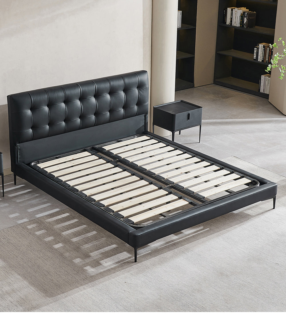 Top-Grain Leather Bed