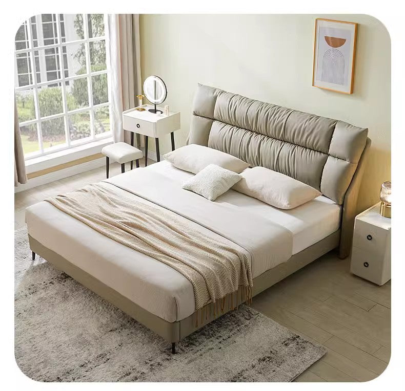 Top-Grain Leather Bed