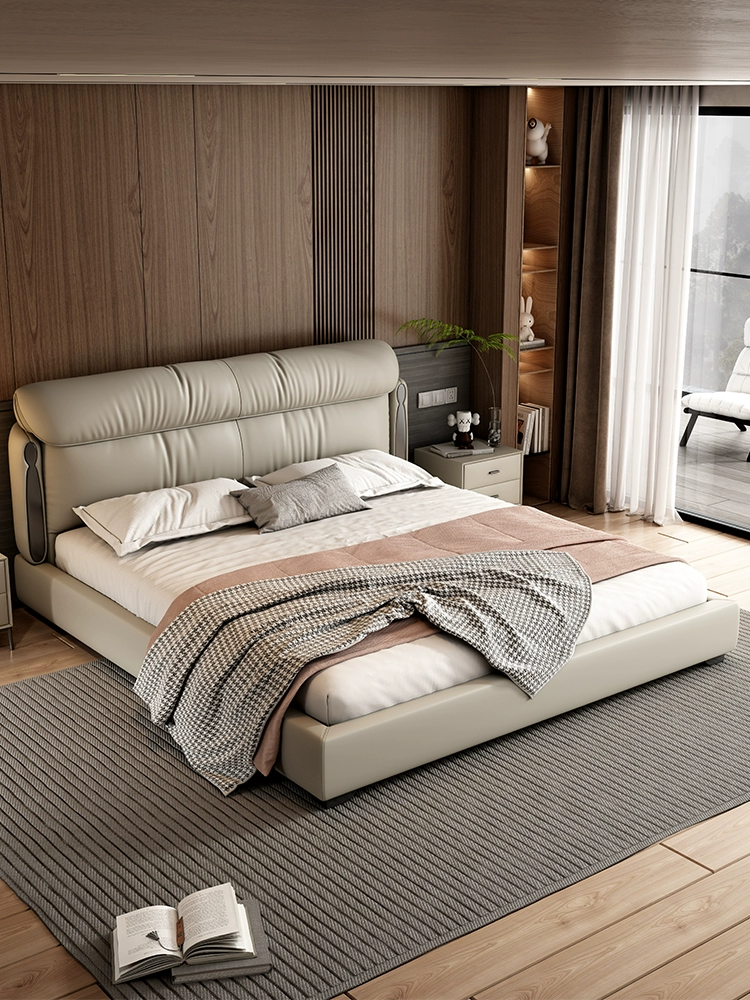 Top-Grain Leather Bed JUJM1317