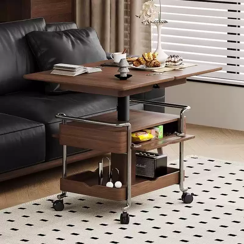 Walnut Flip-Top Side Table