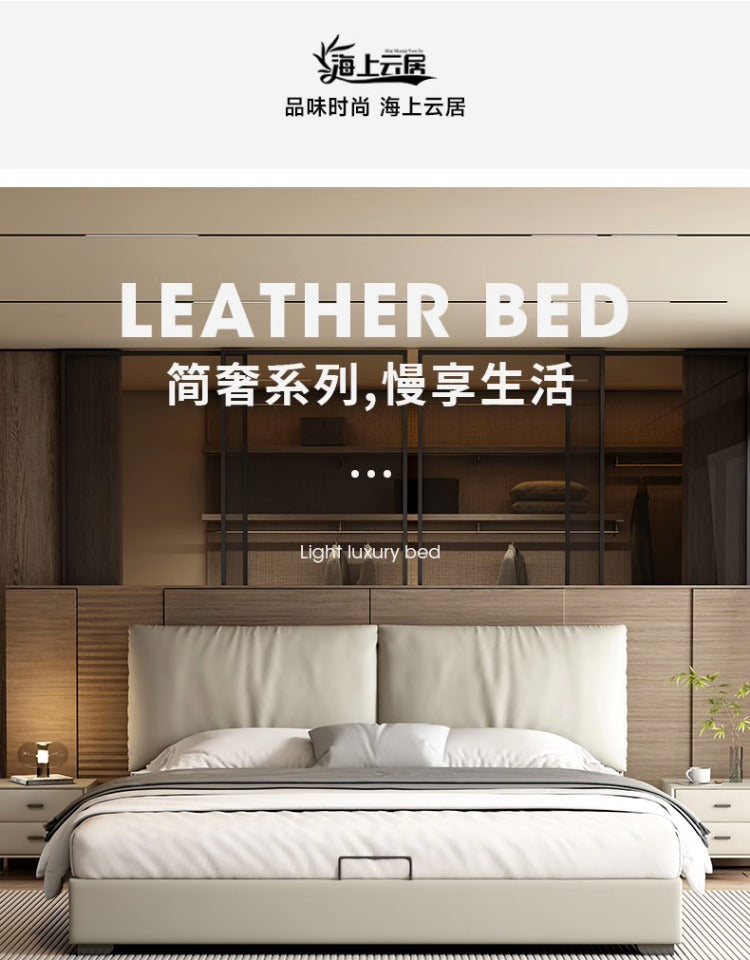 Top-Grain Leather Bed