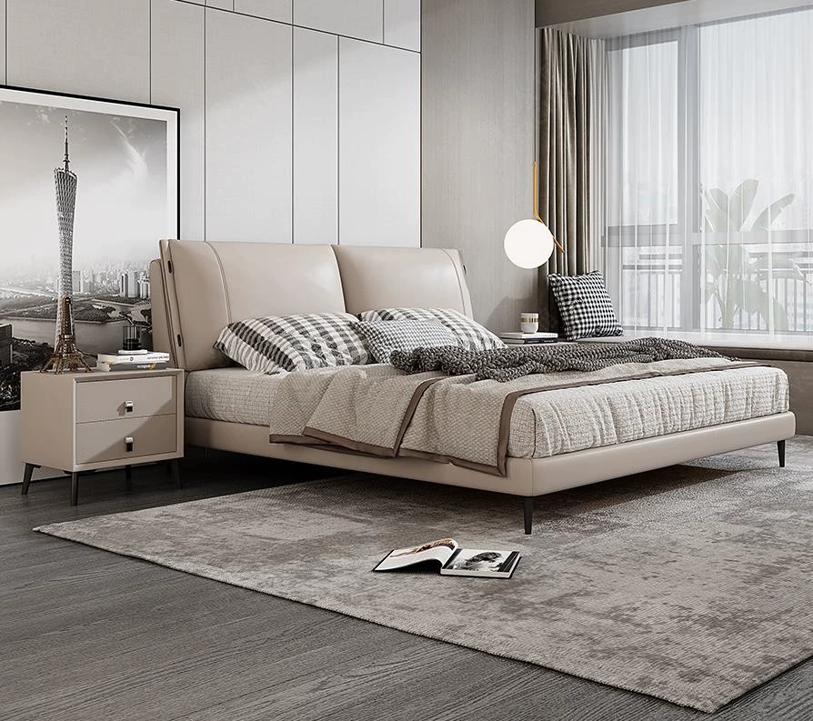 Top-Grain Leather Bed JUXL7930