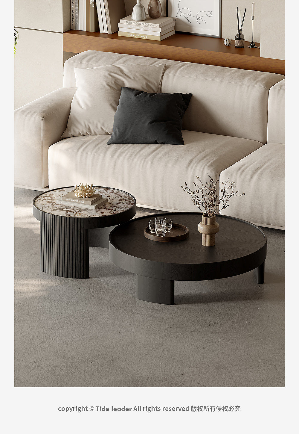 snow Mountain Orchid luxury stone Coffee TableCombination