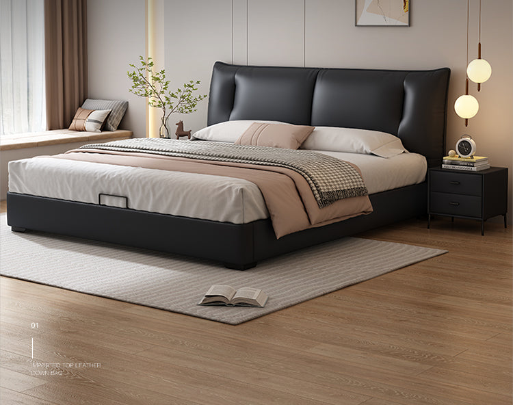Top-Grain Leather Bed
