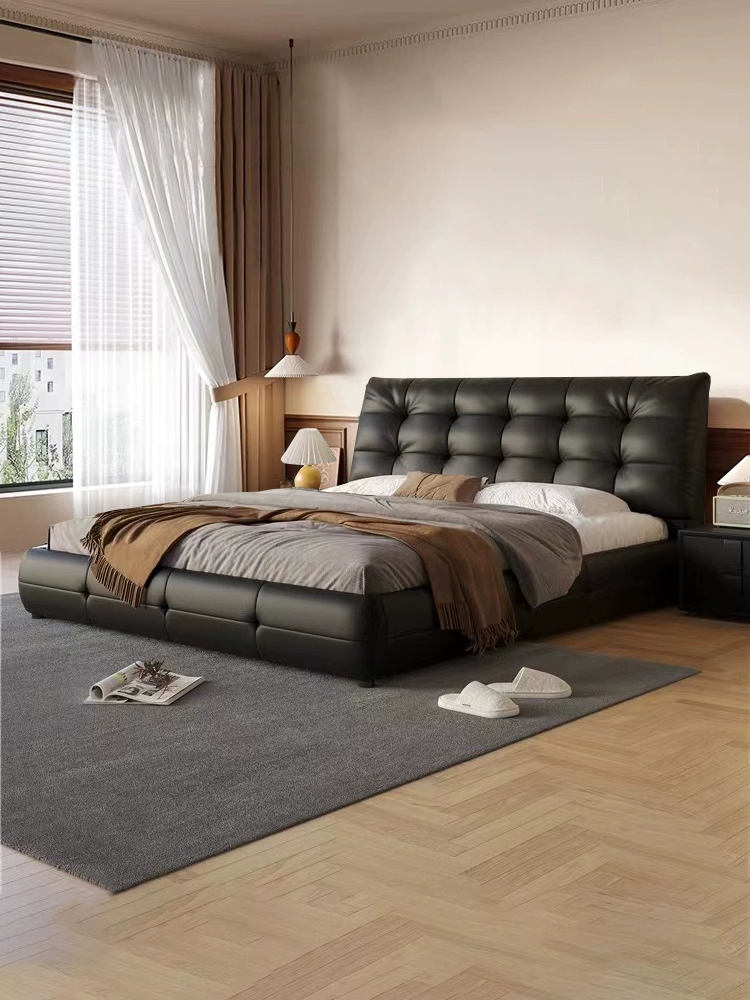 Top-Grain Leather Bed