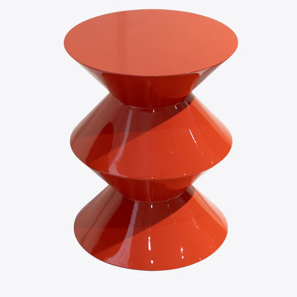 Vermillion Hourglass Accent Table
