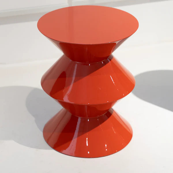 Vermillion Hourglass Accent Table