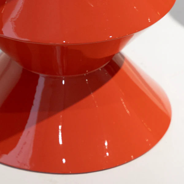 Vermillion Hourglass Accent Table