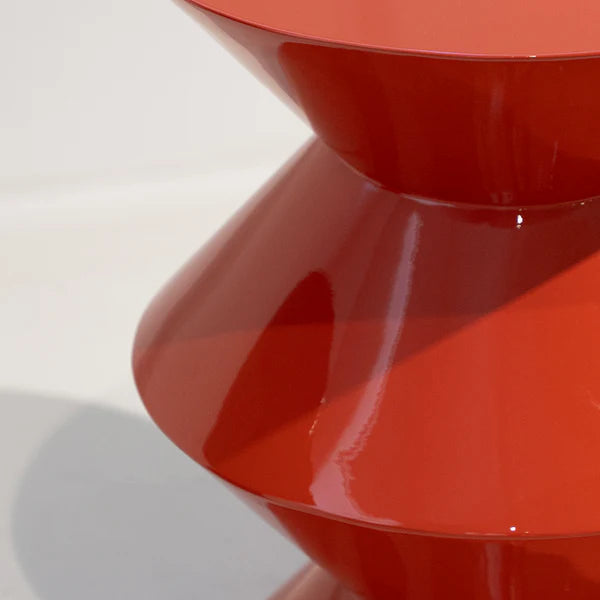 Vermillion Hourglass Accent Table