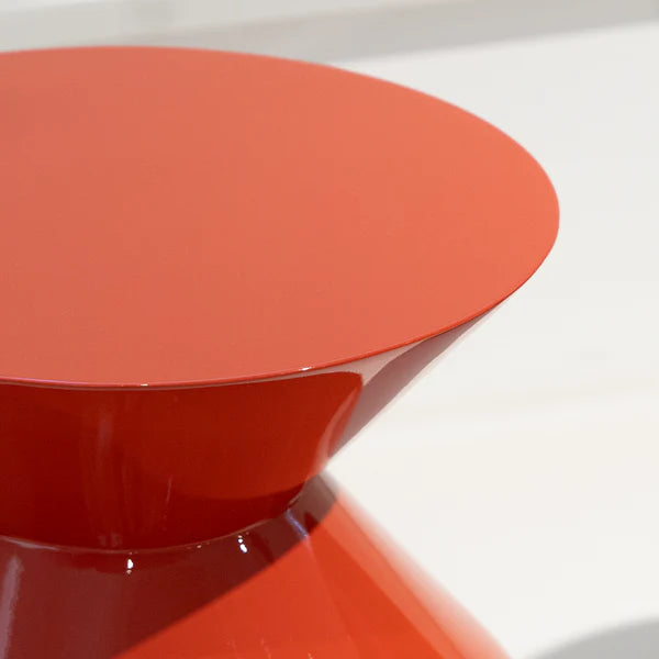 Vermillion Hourglass Accent Table