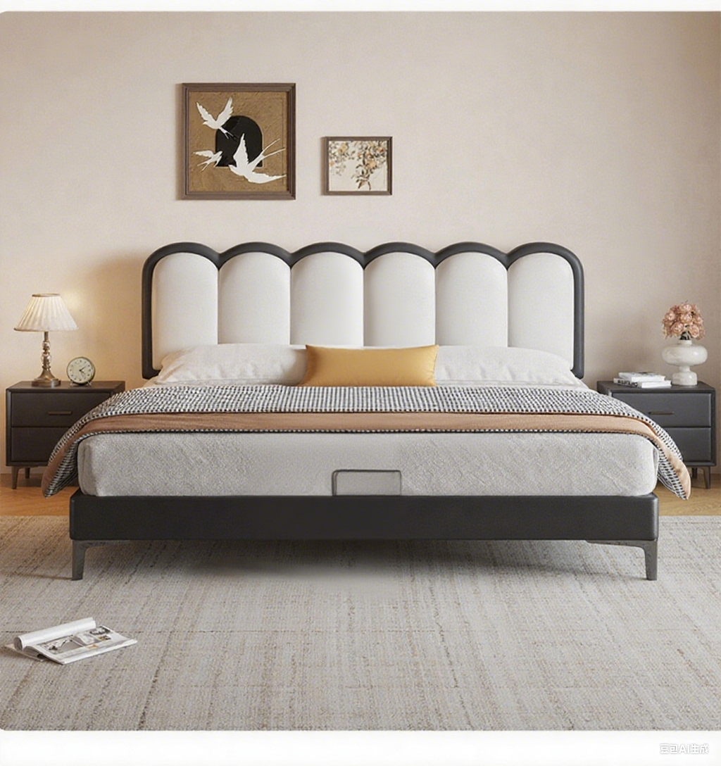 Top-Grain Leather Bed