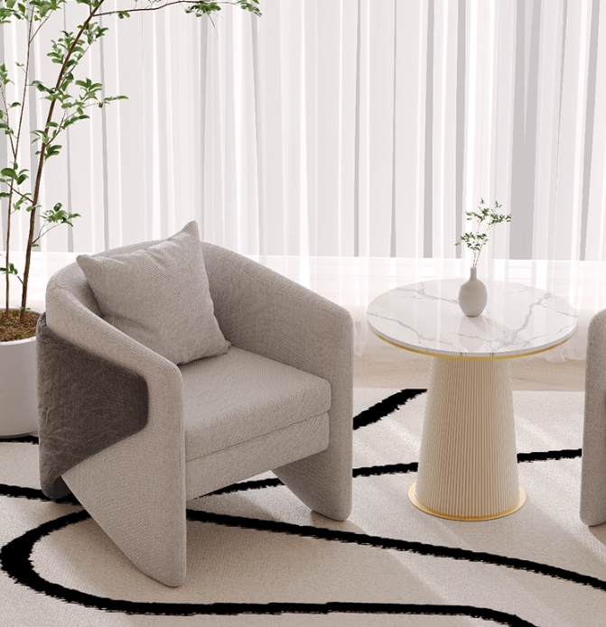 West Elm Thea Chair in Gray Linen Velve