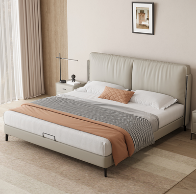 Top-Grain Leather Bed