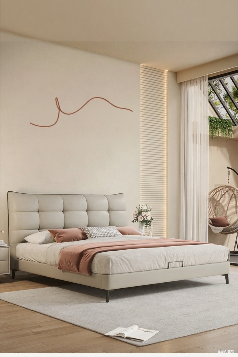 Top-Grain Leather Bed