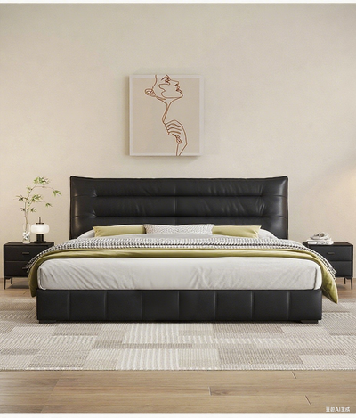 Top-Grain Leather Bed