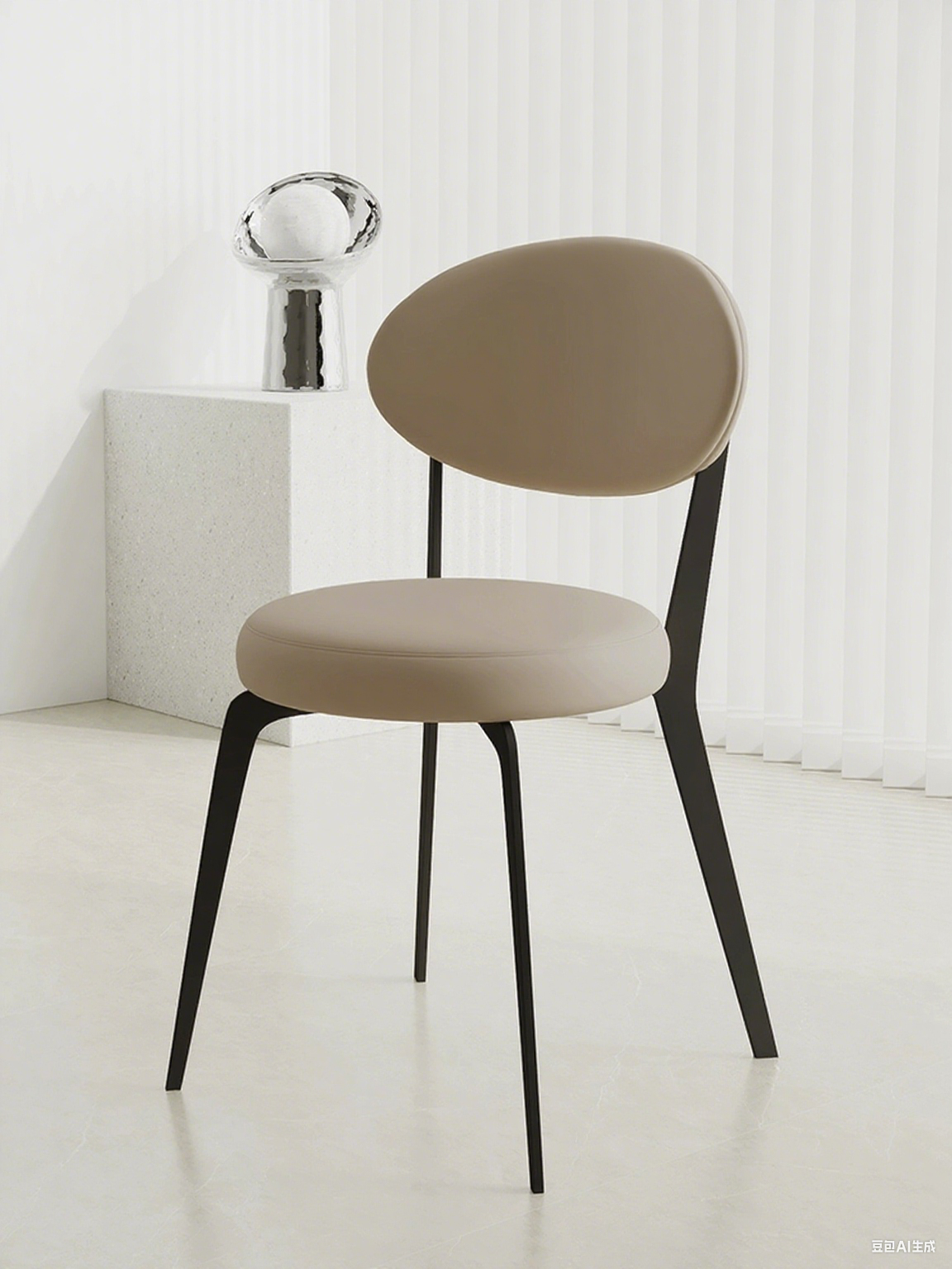 Slim Metal-Leg Dining Chair